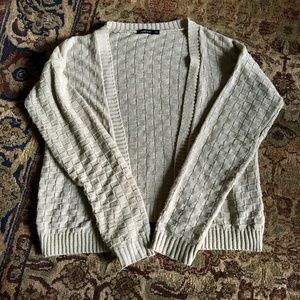 Beige Cross-Stitch Cardigan